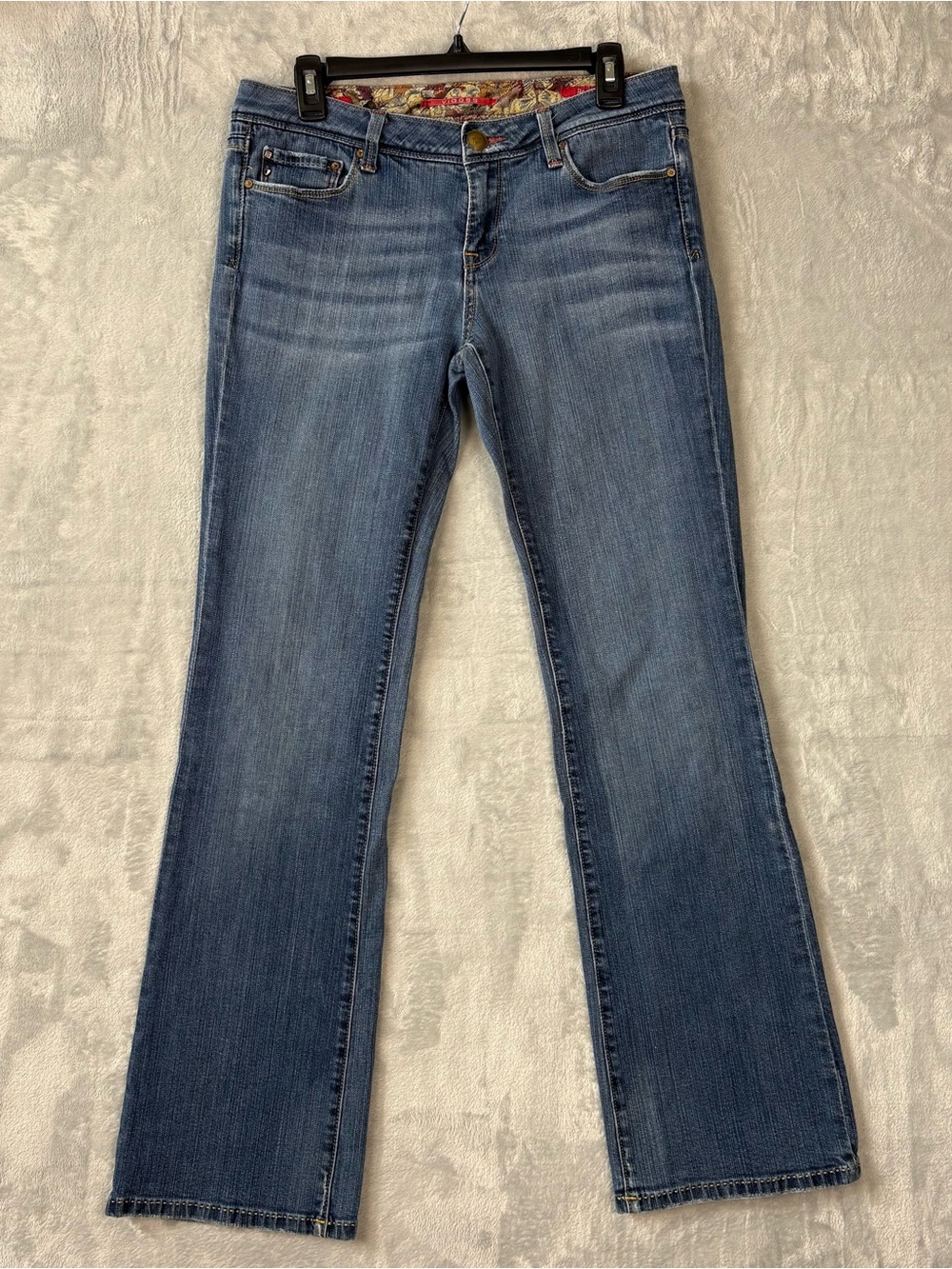 Womens Vigoss Jeans Size 9 - 31x31 Milan Boot Stretch Gold Button Logo Med Wash